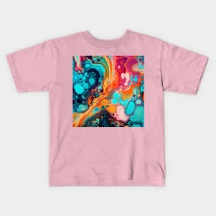 Aquatic Color Fusion Abstract Kids T-Shirt